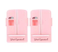 FRCOLOR 2 pezzi di frigorifero per casa delle bambole, mobili in miniatura, accessori da cucina (rosa) - Mini frigorifero giocattolo, congelatore, piccole decorazioni per elettrodomestici per bambini,