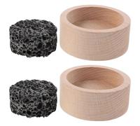 FRCOLOR 2 Pezzi Diffusore di Aromi in Legno con Pietra Lavica Rimovibile | Compatto e Non Elettrico, Diffusione Continua del Profumo, Inserto in Pietra Lavica, per Tavolini e Armadi