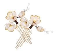 FRCOLOR 2 Pezzi Fermagli Capelli Vintage Forma di Loto in Metallo Pettine Laterale Classico Cinese Forcine Tradizionali Hanfu per Acconciature Antiche Accessori Stile Palazzo Retrò