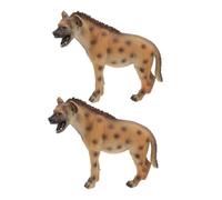 FRCOLOR 2 pezzi Figurine Iene Realistiche in Plastica Modelli Animali Selvatici per Gioco Educativo e Decorazione Tavolo Materiale Sicuro per Apprendimento e Interazione Sociale