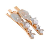 FRCOLOR 2 Pezzi forcina di stelle marine molletta per a coda di cavallo copricapo femminile fermagli per con conchiglia clip per stellari Lega di zinco Sky-blue