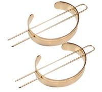FRCOLOR 2 Pezzi forcina in metallo barrette forcine hair pin scrunchies hair clips Perline archi corda adornare fermagli per accessori per panino per da donna lega Golden