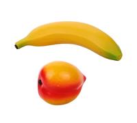 FRCOLOR 2 pezzi Fruit Shaker Giocattolo Musicale Percussioni Leggero per Strumento Educativo Cognitivo Montessori Sviluppo Coordinazione Mano-cervello Design Frutta Simulata Banane e