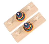 FRCOLOR 2 Pezzi Gioco di Logica Torre di Hanoi in Legno Colorato Puzzle Intellettuale Sicuro e Durevole per Adulti e Passatempo Creativo per Feste e Relax