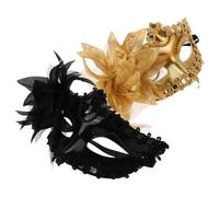 FRCOLOR 2 Pezzi Maschera da Ballo Decorativa Maschera Floreale per Halloween e Cosplay Plastica per Ragazze e Donne e Nightclub