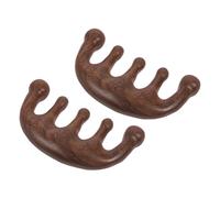 FRCOLOR 2 Pezzi Massaggiatore Per Cuoio Capelluto In Legno Pettine Massaggiatore Per Cuoio Capelluto In Legno A Denti Larghi - Pettine Per Punti Trigger Di Agopuntura Per E Testa