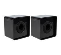 FRCOLOR 2 pezzi Microfono Logo Flag in Abs Nero Stazione Microfono Quadrata Solida per Interviste e Conferenze Resistente e Leggera per Eventi e Karaoke