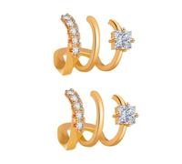 FRCOLOR 2 Pezzi Orecchini a Clip Per Le Orecchie Orecchino Clip Per Orecchini Non Piercing Orecchio Eleganti Orecchini Non Piercing Accessorio Per Le Orecchie Rame Golden