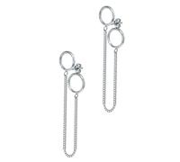 FRCOLOR 2 Pezzi Orecchini Ad Anello Sterlina Orecchini a Cerchio Da Donna Chiave Pendente Dell'orecchio Creativo Orecchini Femminili Orecchini Unici Argento Acciaio Inossidabile