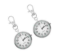 FRCOLOR 2 pezzi Orologio da per Infermieri Portatile con Portachiavi e Clip da Design Compatto Ergonomico per e Studenti Orologio Rotondo per e Emergenze in Inossidabile
