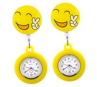 FRCOLOR 2 Pezzi orologio da petto per infermiere Gli infermieri guardano portatile polso Carino infermiera infermieristica guarda per l'infermiera lega di zinco ferro Yellow