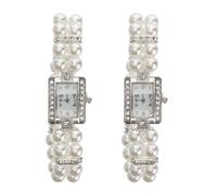 FRCOLOR 2 Pezzi Orologio da Polso Donna Bracciale per Amiche Bianco | Plastica e Lega, Stile Classico Elegante e Moda, Adatto a Eventi Casual e Incontri