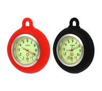 FRCOLOR 2 Pezzi Orologio da Taschino Infermieristica in Vetro Foro per Infilatura, Quadrante Creativo Fai-da-te e Materiale Silicone Luminoso per Uso Manuale
