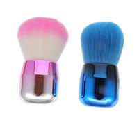 FRCOLOR 2 pezzi Pennelli Trucco Viso con Manico Corto Pennello Polvere e Fondotinta in Fibre Artificiale Resistenti Design Testa di Fungo Ergonomico Leggero e Preciso per Contouring e