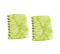 FRCOLOR 2 Pezzi Pettine per Massaggio in Pietra Naturale da Pettini per Massaggiatori del Capelluto per Rilassare e Combattere la Stanchezza Verde