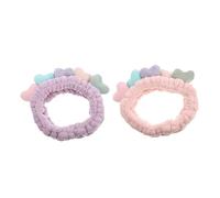 FRCOLOR 2 Pezzi Piccola fascia d'amore fascia facciale spa fascia per la testa della spa hair charms headband fascia di elastici lavare la fascia per pelucchi Viola,porpora