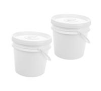 FRCOLOR 2 Pezzi Porta Salviette Umidificate in Plastica Bianca, Secchio Grande con Coperchio, Chiusura Ermetica per Bagno e Auto, per Salviette e Carta