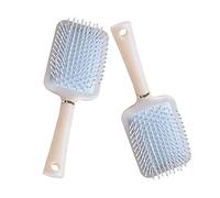 FRCOLOR 2 Pezzi Spazzola Massaggio Capelluto Spazzola Districante per Lunghi e Corti Design e Compatto Colore Blu Crema per e Studenti