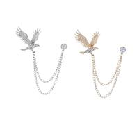 FRCOLOR 2 Pezzi Spilla Collare con Design in e Argentata Accessori per Camicia e Giacca Decorazione per Party e