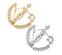 FRCOLOR 2 Pezzi Spilla Spille Con Scaglie Di Bilancia Stumetta Di Giacca Accessori Per Abiti Da Uomo Ciondolo Con Scala Della Giustizia Perno Della Legge