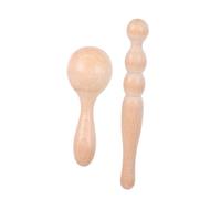FRCOLOR 2 Pezzi Wooden Massage Stick For Deep Tissue Trigger Point Therapy Compact Body Roller For Muscle Relaxation Relief Durable Natural Wood Tool