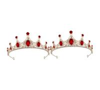 FRCOLOR 2 Pz accessorio per a arredamento retrò strass da sposa xmas femminucce coroncina sposa arredamento d'epoca copricapo delle ragazze copricapo da sposa piccolo rosso