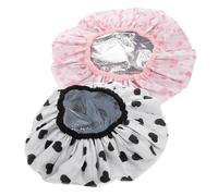 FRCOLOR 2 Pz cappuccio per maschera per Cappello impermeabile per doccia capsule coloranti per cuffie da doccia per donna cuffia da bagno elastica Copricapo Carta stagnola