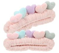FRCOLOR 2 Pz Fascia a Cuore Lavare La Fascia Per Mollette Per Da Donna Di Moda Antisudore Per Il Lavaggio Del Viso Asciugamano Sportivo Uomini Nastro Tessuto