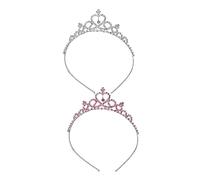 FRCOLOR 2 Pz Fascia a Di Strass Corone Per Bambini Fasce Per Bambini Fascia Per Compleanno Fascia Di Compleanno Per Bambini Di Ragazze Strass Catena Artiglio in Ottone