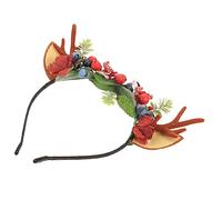 FRCOLOR 2 Pz Fascia in Corno Di Mori Fascia Per Fiore Vacanza Nastri Per Fermagli Per Fasce Natalizie Per Orecchie Di Renna Di Fiori Di Plastica