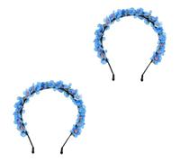 FRCOLOR 2 Pz fascia per ghirlanda bandana headband matrimonio accessori sposa accessori io per sposa fascia di fiori per le donne floreale decorativa tessuto Blue