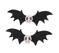 FRCOLOR 2 Pz Fermagli Per Di Halloween Sinistro Fiocco Di Neri Affrettato Forcine Horror Nere Scheletro Fermaglio Per Forcina Di Pipistrello Teschio Black Lega