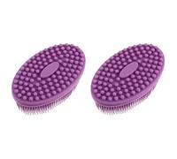 FRCOLOR 2 Pz Pennello in Silicone Per Bambini Scrubber Per La Testa Del Bambino Spazzole in Silicone Luffa in Per i Viso Viola Spazzola Gel Di Silice