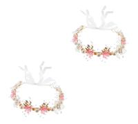 FRCOLOR 2 Pz per elegant testimone della sposa ciotola da barba in ceramica spatola per fondotinta per il viso cerchietti bambina di fiori cerchietto di perle perla