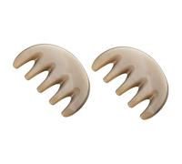 FRCOLOR 2 Pz Pettine Da Massaggio a Cinque Denti Spazzola Districante Bagnata Scrubber Per Cuoio Capelluto in Pietra Di Bordo Guasha Tendineo Corna Sprecate Addensare