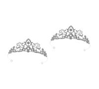 FRCOLOR 2 Pz re di strass barocco delicata principessa copricapo per banchetto matrimonio costume coroncina sposa di strass in lega decorazione della Silver
