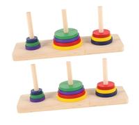 FRCOLOR 2 Rompicapo Torre Hanoi in Legno Colorato Intellettuale per Adulti e Puzzle per Concentrazione e Feste