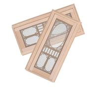 FRCOLOR 2 Scale Realistic Diy Furniture Accessories Easy To Install Sturdy Mini Wood Doors For Handmade Dollhouse Decor