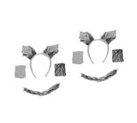 FRCOLOR 2 Set Costume con orecchie da UPS code Guanti fascia coda mannaro the masquerade costumi natale mascherine maschere calzante costume da cosplay costume di animali Peluche