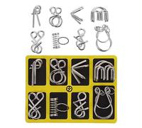 FRCOLOR 2 set Giocattoli Interattivi Intelligenti Fibbia Metallo Puzzle Ad Anello Educativo per Adulti Portatile per Scolaresche e Ufficio
