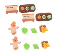 FRCOLOR 2 Set Miniature Farming Model Decor con Spaventapasseri Verdure Simulate Radice Zucca e Steli Grano per Paesaggio e Personalizzabile