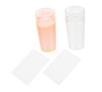 FRCOLOR 2 Set Nail Art Silicone Timbro Doppio Impressionare Smalto Gel Stamping Glitter Raschietto Piastre Kit Gel Per Unghie Charms Adesivo Pastello Manicure Piastra Per Unghie Gel Nail