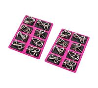 FRCOLOR 2 set Puzzle Rompicapo in d Acciaio Inossidabile Gioco Intelligenza Interlock per Ragazzi e Adulti Giocattolo Brain Teaser Portatile e Resistente Regalo Compleanno e