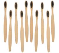 FRCOLOR 2 Set Spazzolino in Legno Con Manico in Bambù Dentifricio Per I Denti Spazzolino Solido Per Adulti Spazzolino Da Denti Per Kit Setole Gomma Dente Lana Di Nylon 10 Pezzi * 2