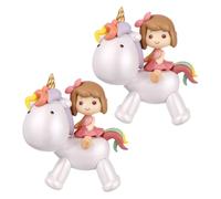 FRCOLOR 2 Statue Unicorno PVC Decorazioni Torta Shower Figure per Cake Topper e Tavolo