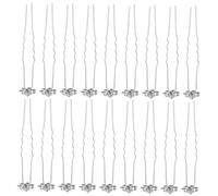 FRCOLOR 20 accessori per capelli da sposa con clip a U per capelli da sposa, per la sposa, per matrimonio, fermaglio per capelli con rose bianche e metallo