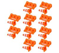 FRCOLOR 20 Pezzi Giocattoli Segnali Stradali in Plastica Sicura Mini Cartelli e Coni Arancioni per Educativi per Sviluppo Coordinazione e Consapevolezza Spaziale Adatto per Gioco