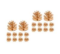 FRCOLOR 20 Pezzi Pigne Decorative Oro Realistiche in Plastica per Bricolage | Riempitivo per Vaso, Uso Fai e Addobbi Stagionali, Finitura Realistica, Confezione Versatile