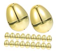FRCOLOR 20 Pezzi Uova di Pasqua in Plastica Oro Apribili Decorativi per Feste e Negozi, Scatole Vuote da Riempire Come Contenitori per Dolci e Decorazioni Pasquali