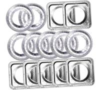 FRCOLOR 20pezzi Coperture per Bruciatori Gas in Alluminio Rivestimenti per Fornelli Quadrati e Rotondi Vaschette Raccogli-gocce Protezioni Resistenti al Calore